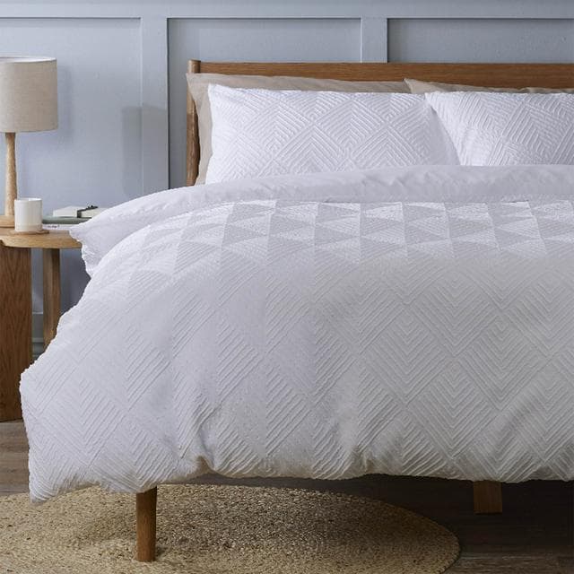 Sainsbury's Home Textured Embossed Bedding Set - White - gallery image 1