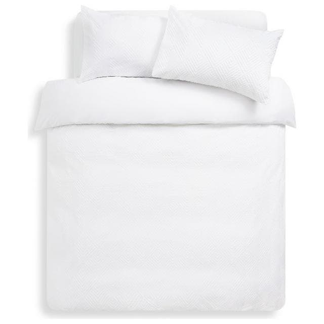 Sainsbury's Home Textured Embossed Bedding Set - White - gallery image 2