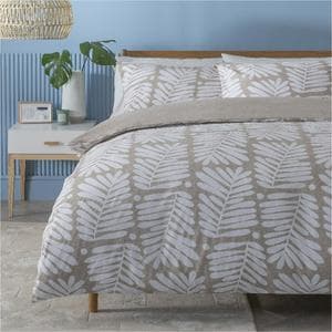 Habitat Cotton Paper Cut Leaf Bedding Set - Brown