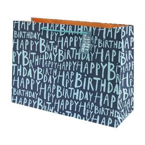 Sainsbury's Blue Happy Birthday Text Extra Large Present Gift Bag Birthday Celebration