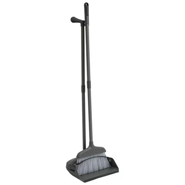 Sainsbury's Home Recycled Long Handle Dustpan & Brush - Grey - gallery image 2