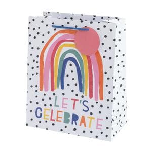 Sainsbury's Let's Celebrate Rainbow Large Present Gift Bag Birthday Celebration
