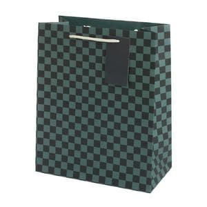 Sainsbury's Home Black & Green Check Birthday Celebration Large Present Gift Bag