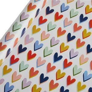 Sainsbury's Brights Hearts Birthday Gift Wrap Wrapping Paper - 3m