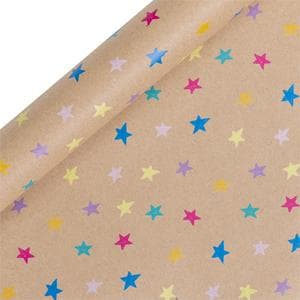 Sainsbury's Eco Nature Stars Birthday Gift Wrap Wrapping Paper - 3m