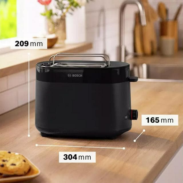Bosch TAT2M123GB MyMoment Delight 2 Slice Toaster - Black - gallery image 5