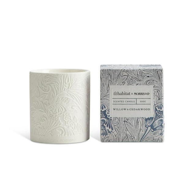 Habitat x Morris & Co. Willow & Cedarwood Ceramic Candle - gallery image 1