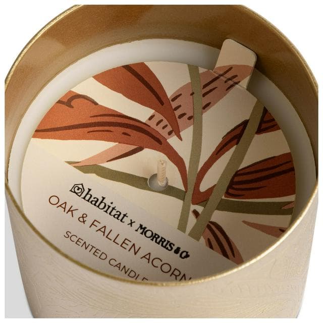 Habitat x Morris & Co. Brass Single Candle - Oak & Fallen Acorn - gallery image 2