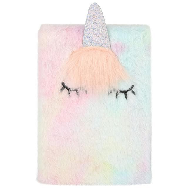 Sainsbury's Home Unicorn Furry A5 160 Page Ruled Notebook - gallery image 1