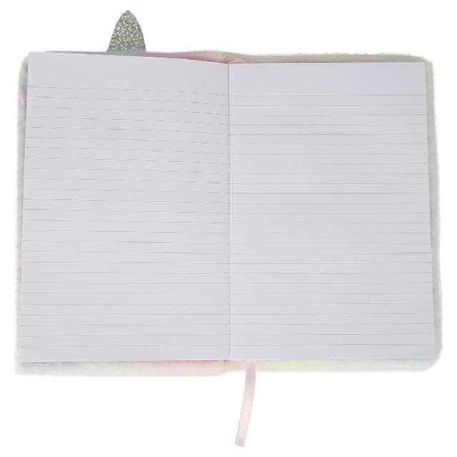 Sainsbury's Home Unicorn Furry A5 160 Page Ruled Notebook - gallery image 2