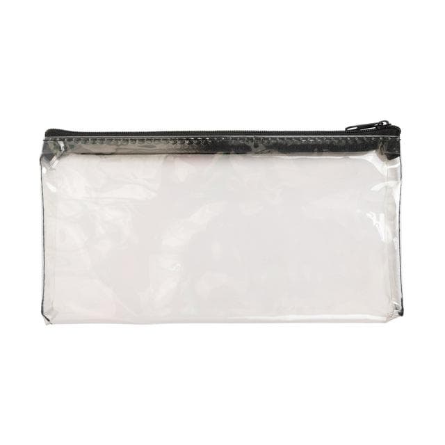 Sainsbury's Home Clear Pencil Case with Black Zip 15cm - gallery image 1