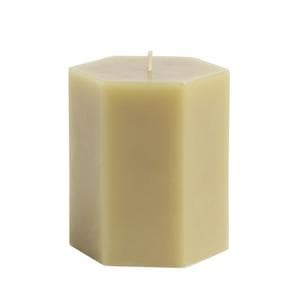 Habitat Small Hexagon Pillar Candle - Sage
