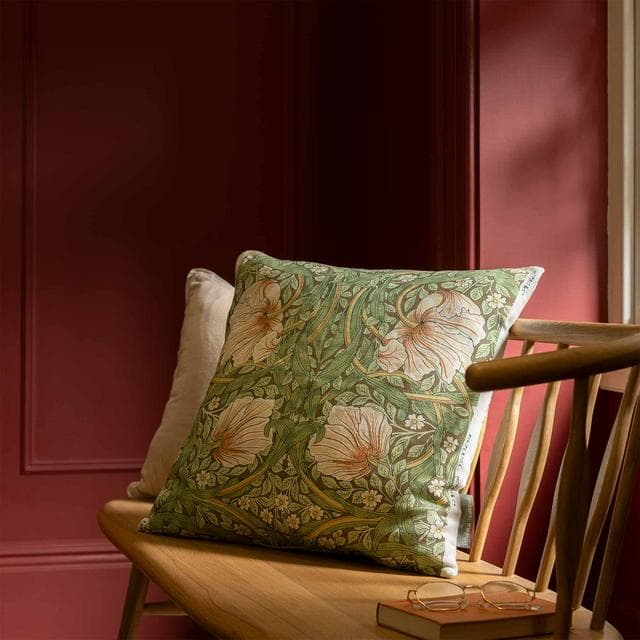 Habitat x Morris & Co. Pimpernel Cushion - Green - 50x50cm - gallery image 3