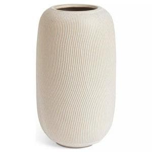 Habitat Large Ribbed Ceramic Vase - Natural