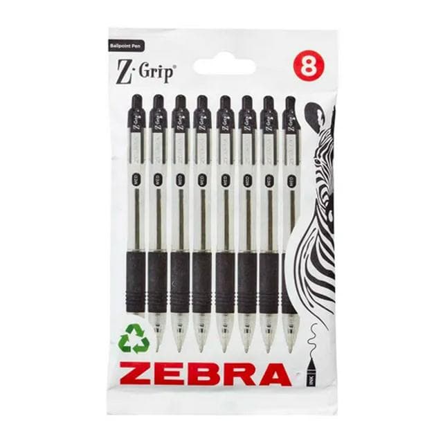 Zebra Z Grip Black Ink Ballpoint Pen - Pack of 8 - gallery image 1