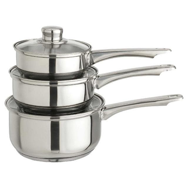 Sainsbury's Home Stainless Steel 3 Piece Saucepan Set - gallery image 3