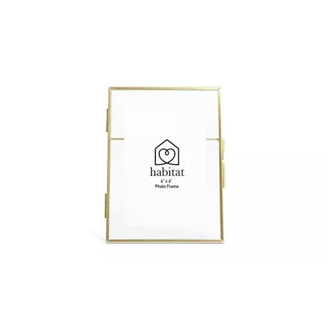 Habitat Skinny Metal Easel Picture Frame - Gold - 18x13cm - gallery image 1
