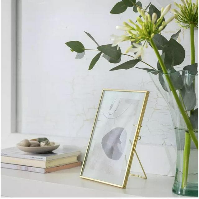 Habitat Skinny Metal Easel Picture Frame - Gold - 18x13cm - gallery image 2