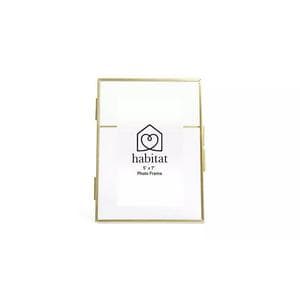 Habitat Skinny Metal Easel Picture Frame - Gold - 21x17cm