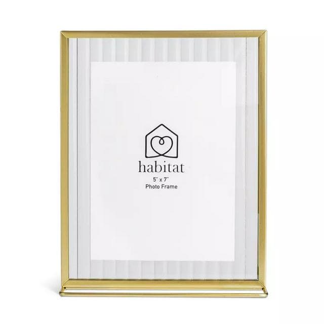 Habitat Reeded Glass Frame on Stand - Gold - 5x7" - gallery image 1