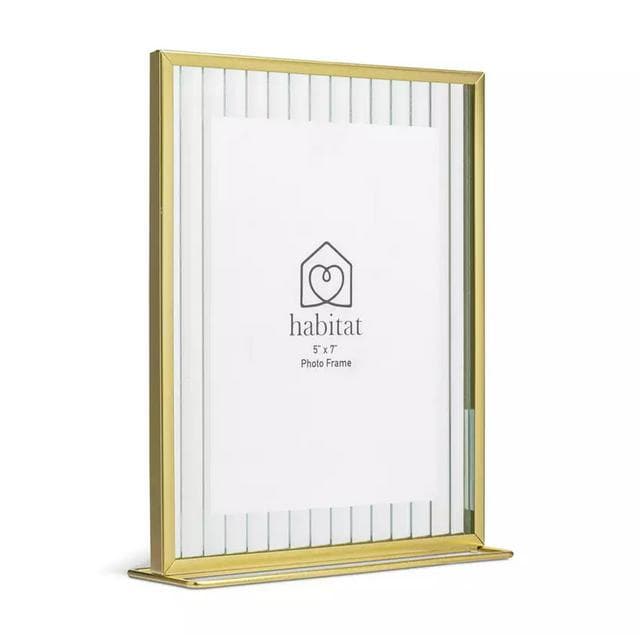 Habitat Reeded Glass Frame on Stand - Gold - 5x7" - gallery image 3