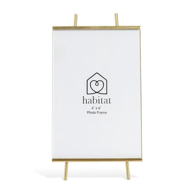 Habitat Glass Easel Photo Frame - Gold - 18x10cm - gallery image 1