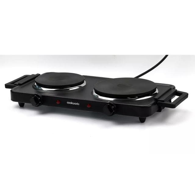 Cookworks 2500W Table Top Double Hotplate Hob - gallery image 1