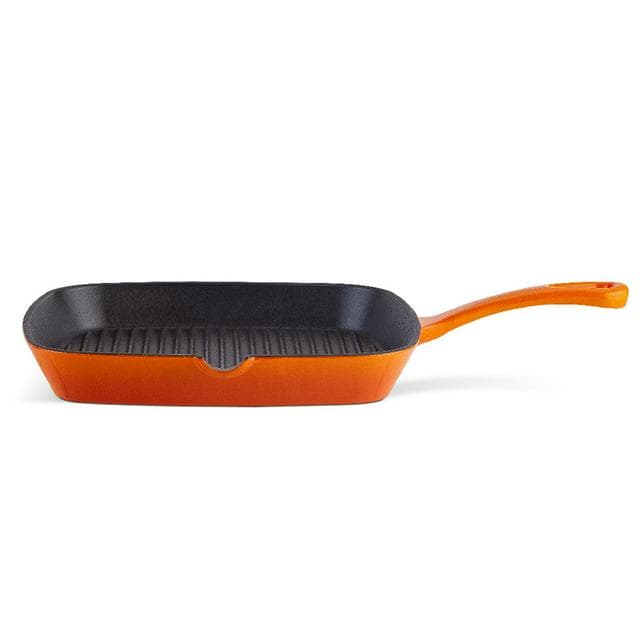 Habitat 23cm Cast Iron Griddle Pan - Orange - gallery image 1