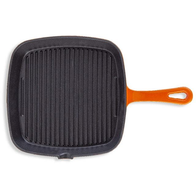Habitat 23cm Cast Iron Griddle Pan - Orange - gallery image 4