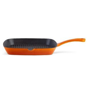Habitat 23cm Cast Iron Griddle Pan - Orange