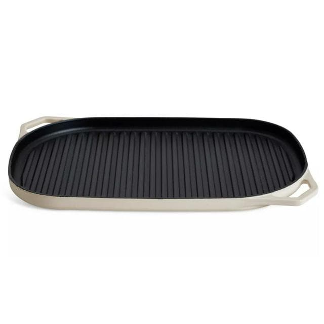 Habitat Large Cast Iron Grill Pan - Cream - gallery image 1