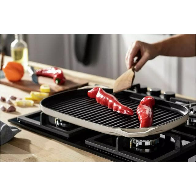 Habitat Large Cast Iron Grill Pan - Cream - gallery image 2