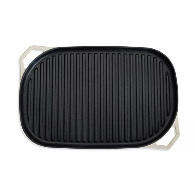 Habitat Large Cast Iron Grill Pan - Cream - gallery image 5