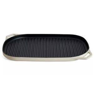 Habitat Large Cast Iron Grill Pan - Cream
