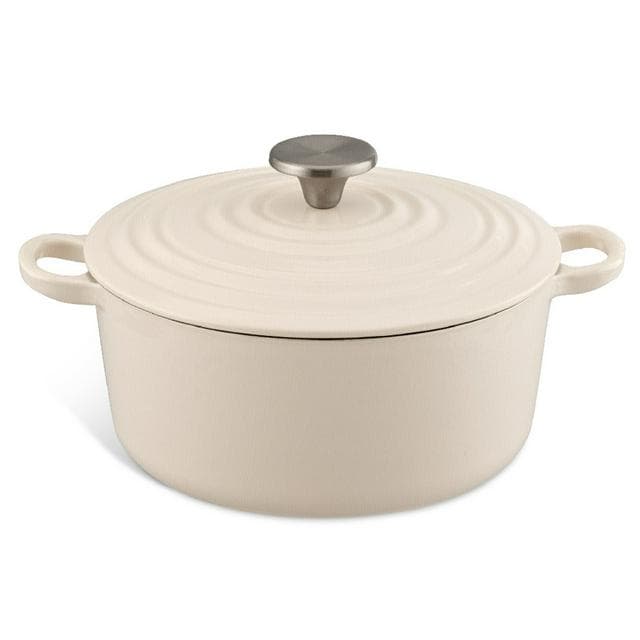 Habitat 3.3 Litre Cast Iron Casserole Dish - Cream - gallery image 1