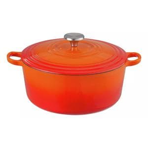 Habitat 5.3 Litre Cast Iron Casserole Dish - Orange