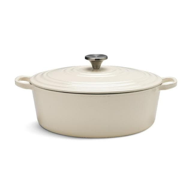 Habitat 4.7 Litre Cast Iron Casserole Dish - Cream - gallery image 1