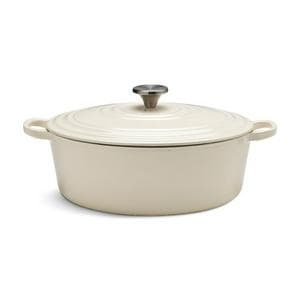Habitat 4.7 Litre Cast Iron Casserole Dish - Cream