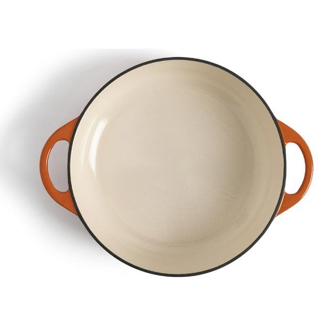 Habitat 4 Litre Cast Iron Shallow Casserole Dish - Orange - gallery image 2