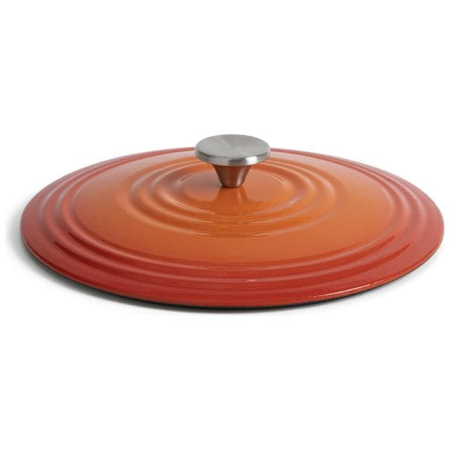 Habitat 4 Litre Cast Iron Shallow Casserole Dish - Orange - gallery image 3