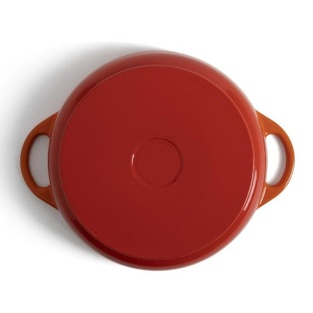 Habitat 4 Litre Cast Iron Shallow Casserole Dish - Orange - gallery image 4