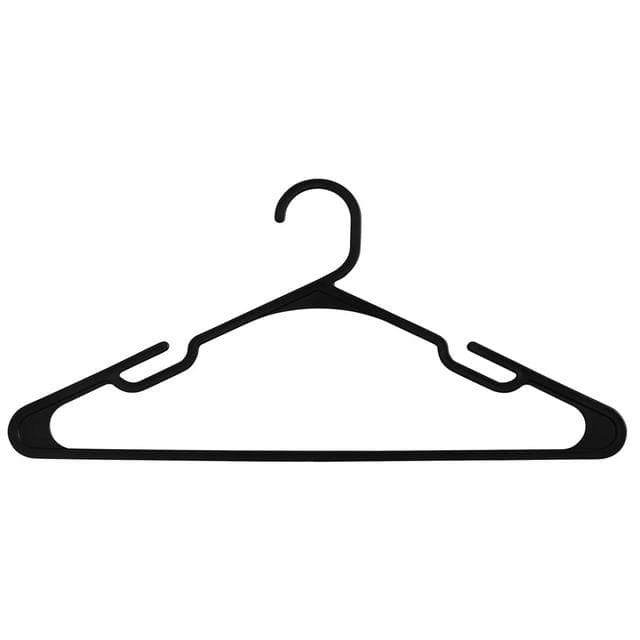 Sainsbury's Home Essentials Pack of 5 Plastic Hangers - Black - gallery image 1