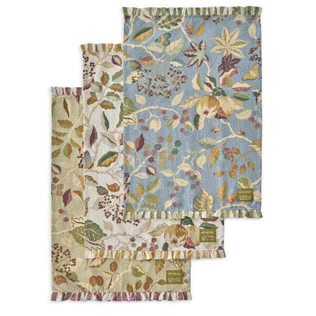 Habitat x Sanderson & National Trust Pack of 3 Tea Towels Berries with Frill - gallery image 1
