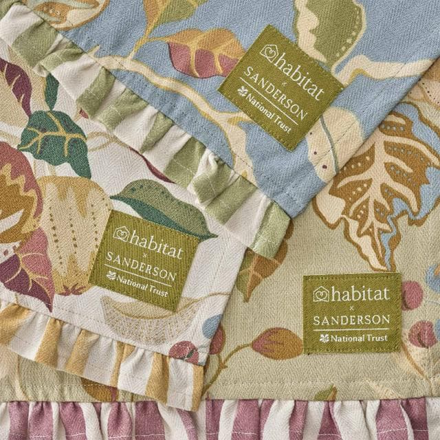 Habitat x Sanderson & National Trust Pack of 3 Tea Towels Berries with Frill - gallery image 2