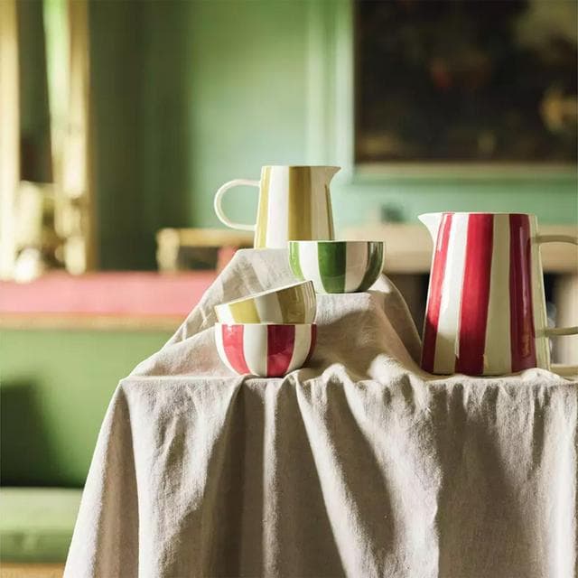 Habitat x Sanderson & National Trust Handpainted Stripe Nibble Bowl Assortment - gallery image 1