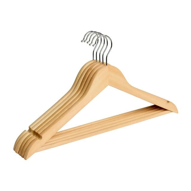 Habitat Pack of 5 Wooden Hangers - gallery image 1