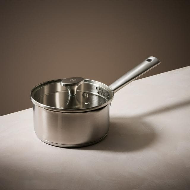 Habitat Ellipse Brushed Stainless Steel 16cm Saucepan - gallery image 1
