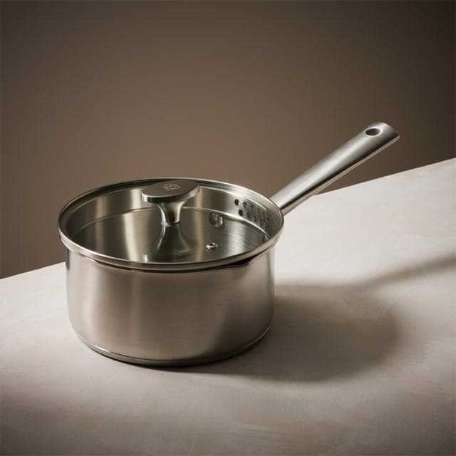 Habitat Ellipse Brushed Stainless Steel 18cm Saucepan - gallery image 1
