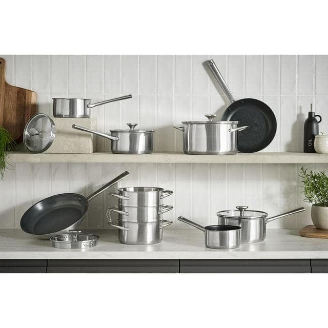 Habitat Ellipse Brushed Stainless Steel 28cm Frying Pan - gallery image 2