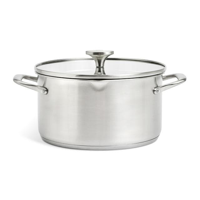 Habitat Ellipse Brushed Stainless Steel Stock Pot - gallery image 1